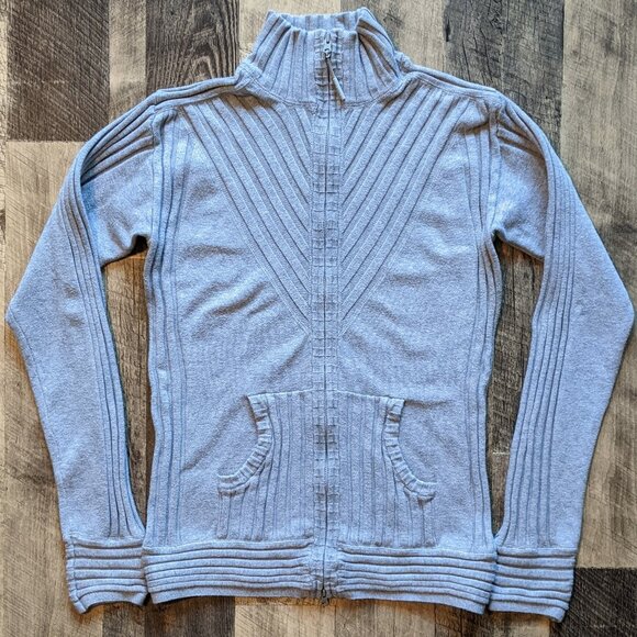 Athleta OC Freestone Rib Knit Jacket Full-Zip-Front Mockneck - Picture 2 of 8